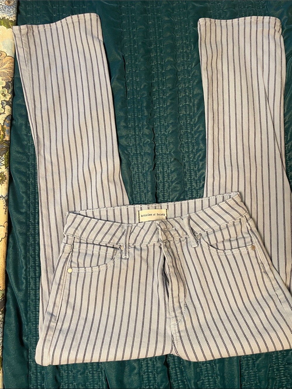 Articles of Society blue Pants with Navy Pinstripes
